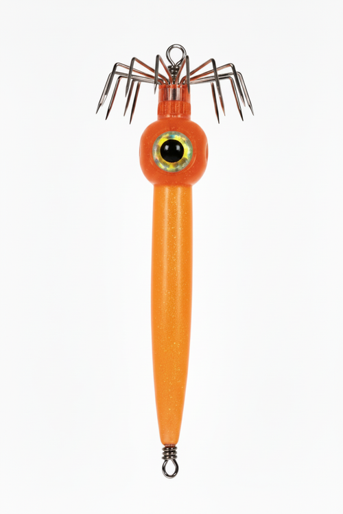 Nuclear Orange Squid Jig - Uniform Head and Body